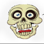 dibujo de una calavera que se ríe